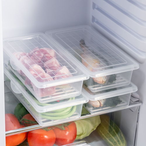 透明魚(yú)肉保鮮盒桌面塑料密封罐食品帶蓋儲(chǔ)物收納盒廚房冰箱收納盒